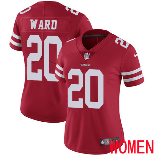 San Francisco 49ers nike_49ers_1942Limited Red Women Jimmie Ward Home NFL Jersey #20 Vapor Untouchable
